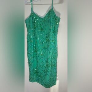 Lily Pulitzer Green Sequin Dress Women Size 4